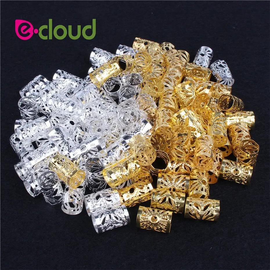 100 Pcs/Pack Hair Jewelry Rings  Braids Aluminum ԸӸ Beads Metal Cuffs, Golden  ǹ Decorations Hair Clips